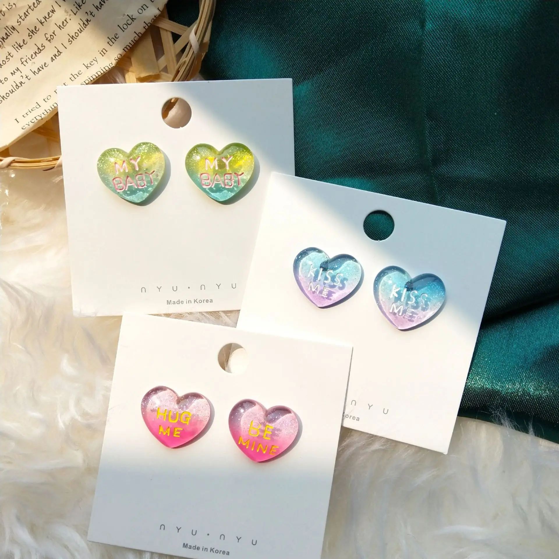 

2021 Trend Earrings Jewelry for Women Heart Lovely Girl Pink Korean Earrings Earrings Fashion Woman Earrings 2021 for Gifts