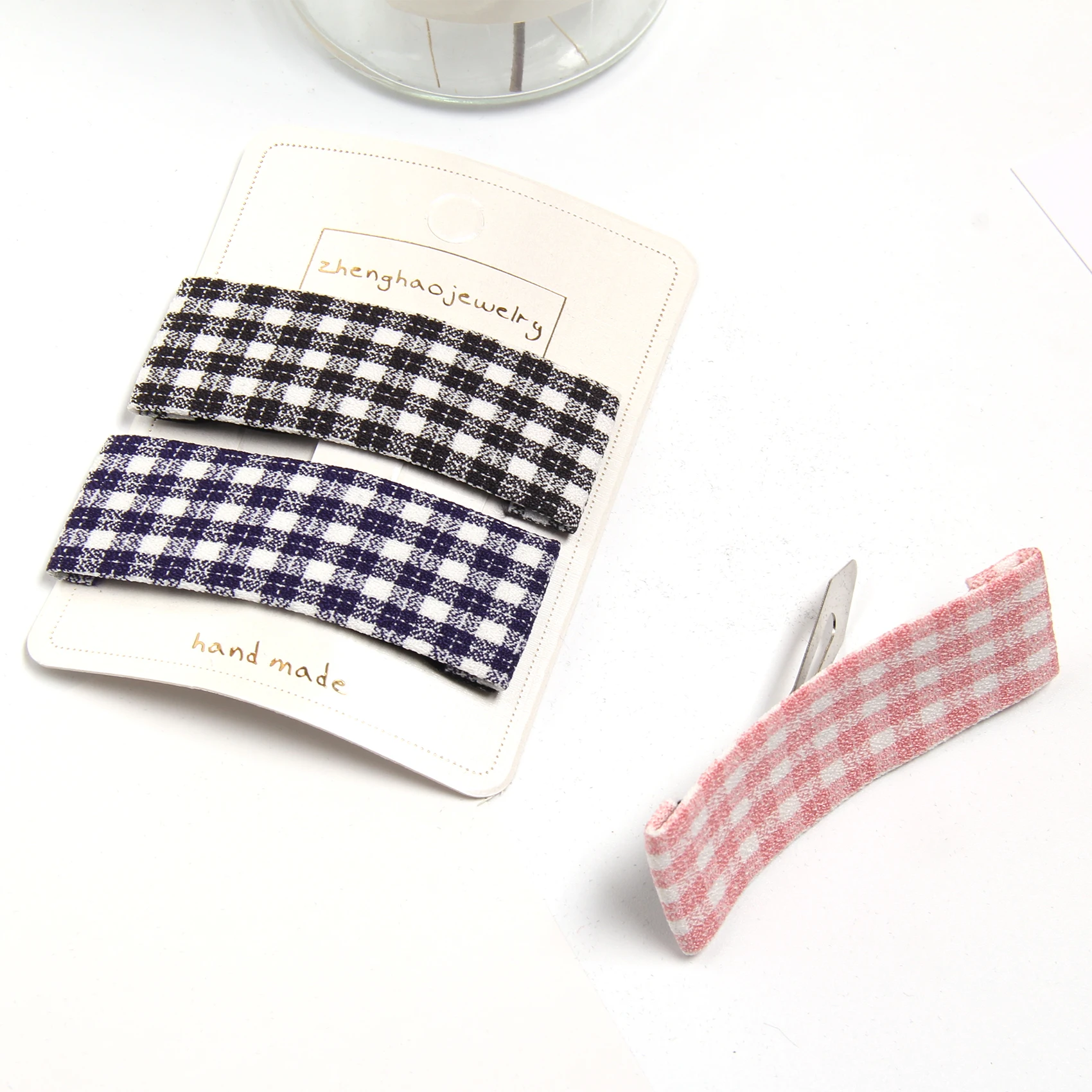 

Plaid Print Square Shape Hair Clip Fashion Girl Women Simple ​BB Clip Sweet Geometric Barrette Solid Playful ​​Hair Accessories