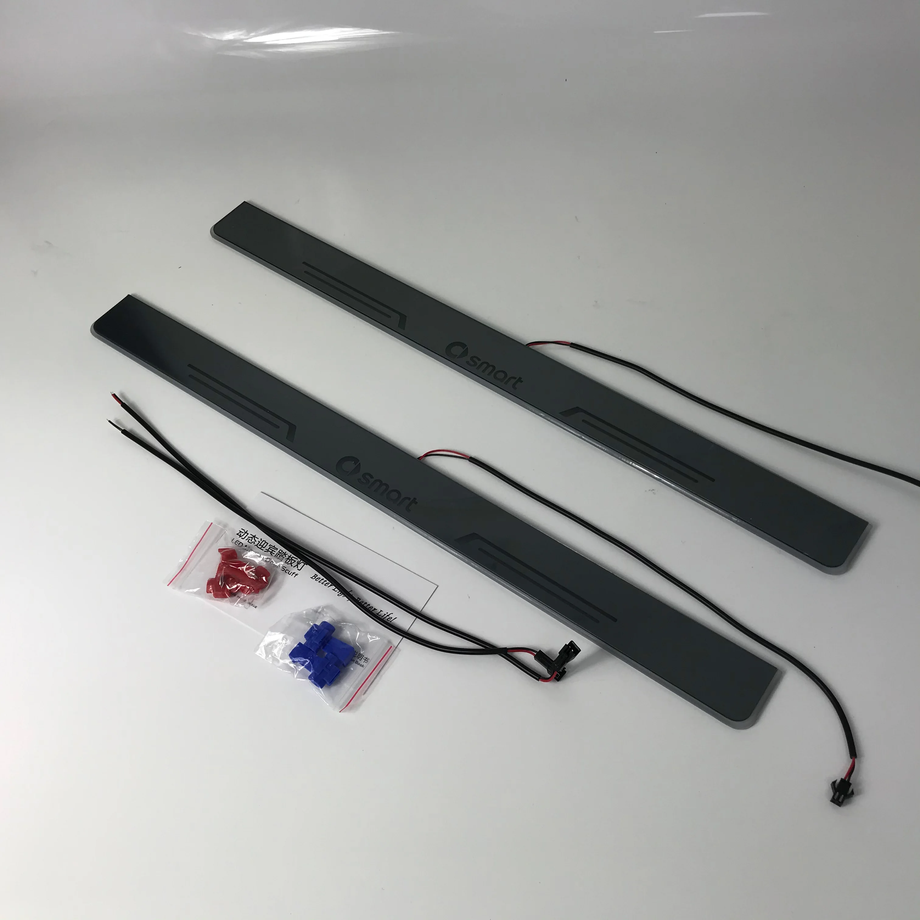 

Led moving door scuff for Mercedes BenzSmart 451special use dynamic door sill plate welcome lamp lining overlay Flow/fixed light