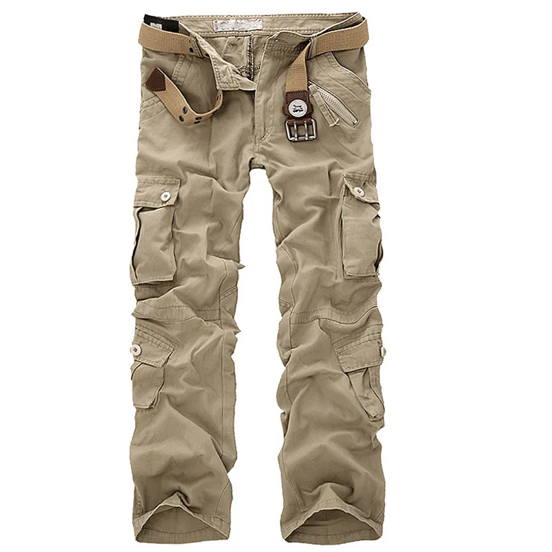 

Mens Winter Pants Thick Warm Cargo Pants Casual Fleece Pockets Fur Trouser Plus Size 38 40 Fashion Loose Baggy Joger Worker Male