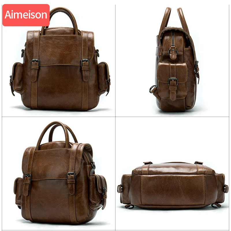 Мужская сумка для путешествий из натуральной кожи дорожная большая винтажная crazy