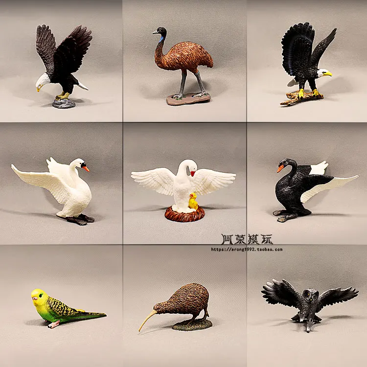 

Wild Animal Birds Miniatures Model Eagle Ostrich Owl Pelican Parrot Swan Fairy Garden Moss Decor Action Figures Figurines Toys