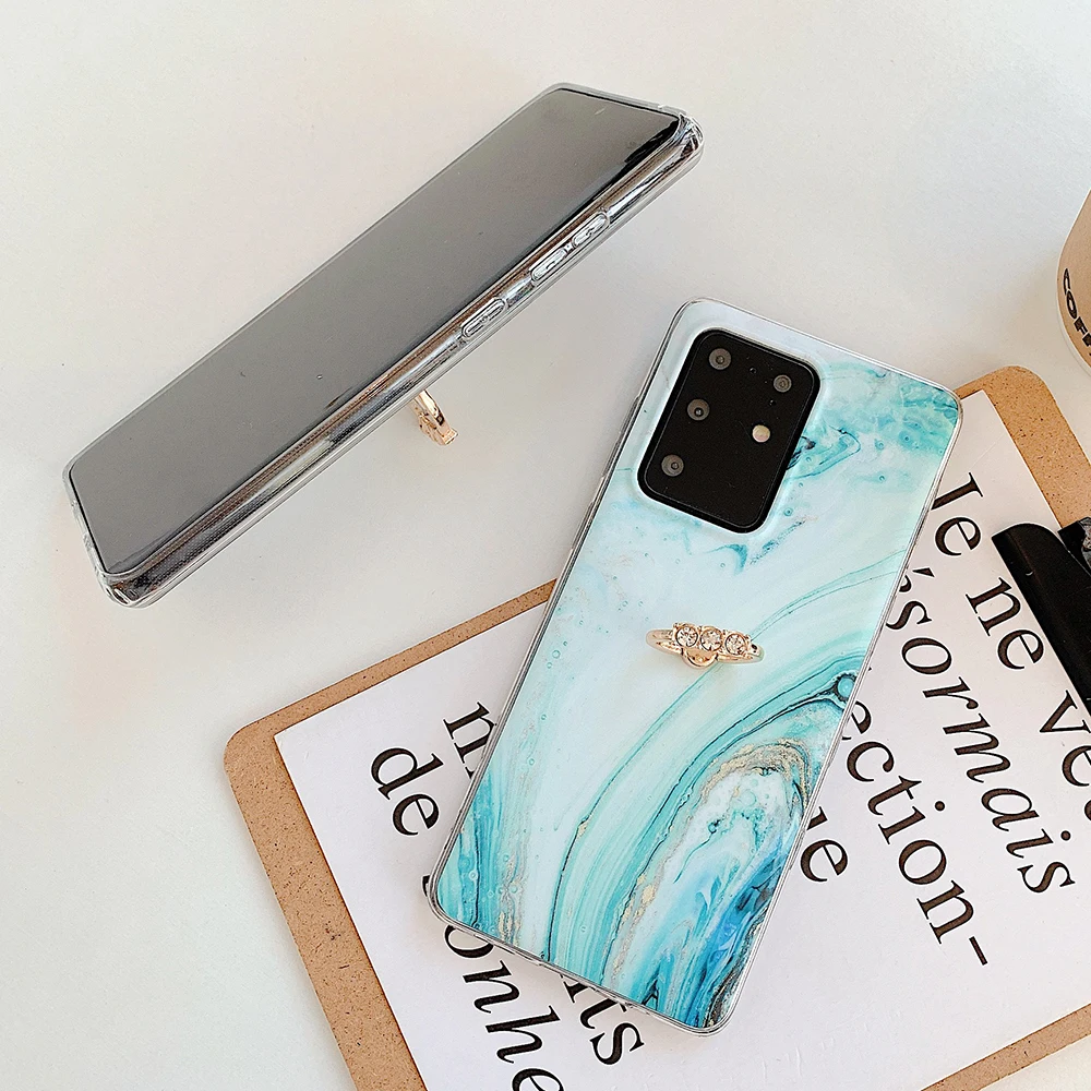 Чехол для телефона LOVECOM Gradient Marble с кольцом Samsung S20 Plus A50 A70 S9 S10 Note 8 9 10 20 мягкий чехол