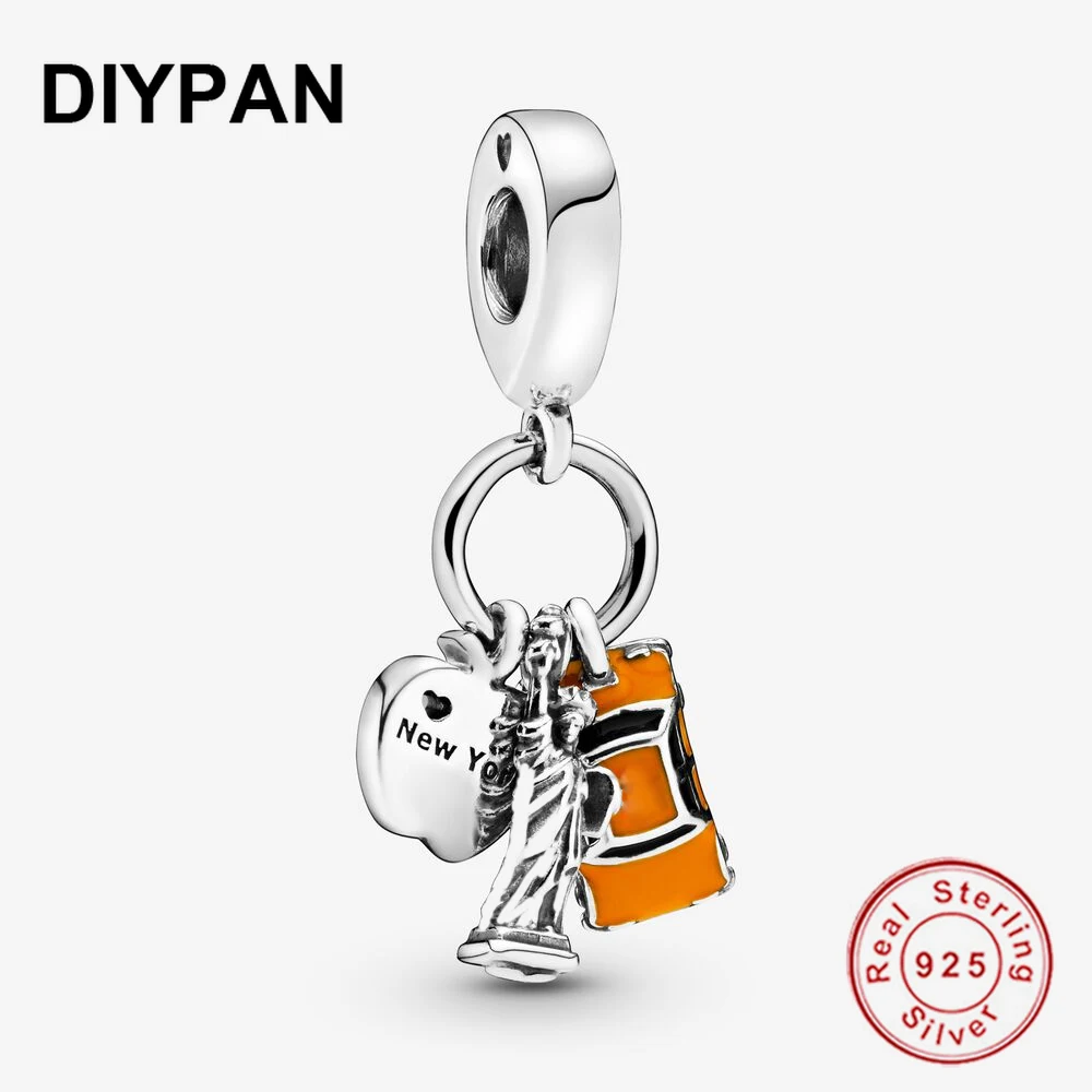 

Fit Original Pandora Bracelet Charm 925 Sterling Silver Symbols of New York City Pendant Dangle Charms DIY Jewelry Berloque