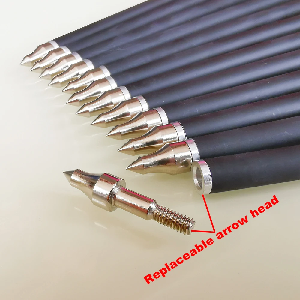 

6 PCS Archery Bow Arrows W 8.8mm Shafts Carbon Arrow Crossbow Bolts For Hunting