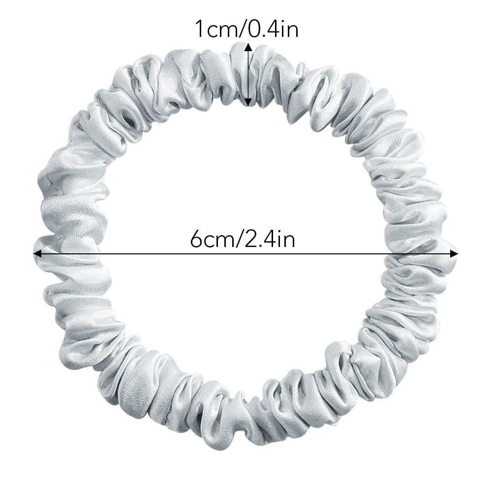 

Pure Silk Skinnies Scrunchie Set Hair Bow Ties Ropes Bands Skinny Scrunchy Elastics Ponytail Holders for Women Girls