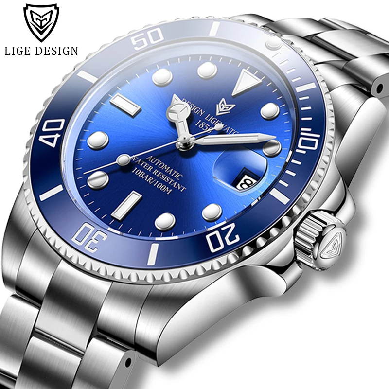 2020 LIGE часы Мужские автоматические механические турбийоны модные сапфировое