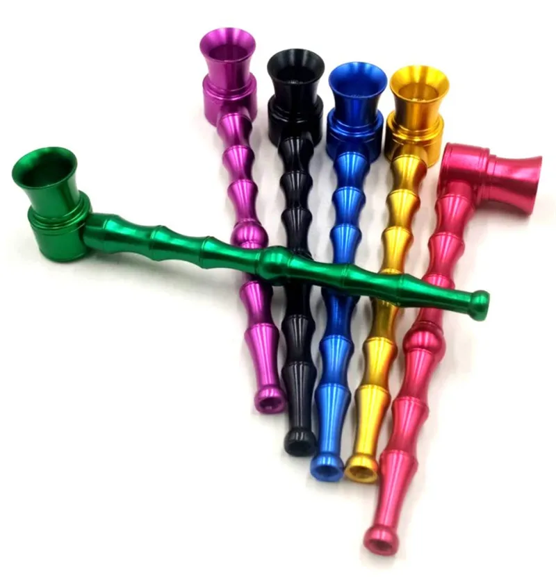 

High Quality Metal Aluminum Detachable Bamboo Shape Pipe Tobacco Holder Smoke Herb Pipes Filter Bowl smoke water
