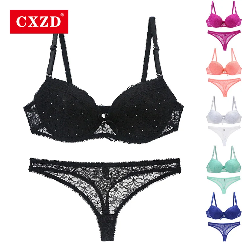 

Новинка, комплект кружевного бюстгальтера CXZD с эффектом пуш-ап, женские трусики, Привлекательный бюстгальтер без косточек, сексуальное жен...