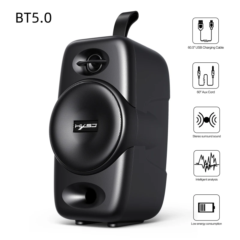 

Q8HXSJ Portable Bluetooth Speaker With Hi-Res 10W Audio Extended Bass And Treble Wireless HiFi Portable Speaker Support TF Card