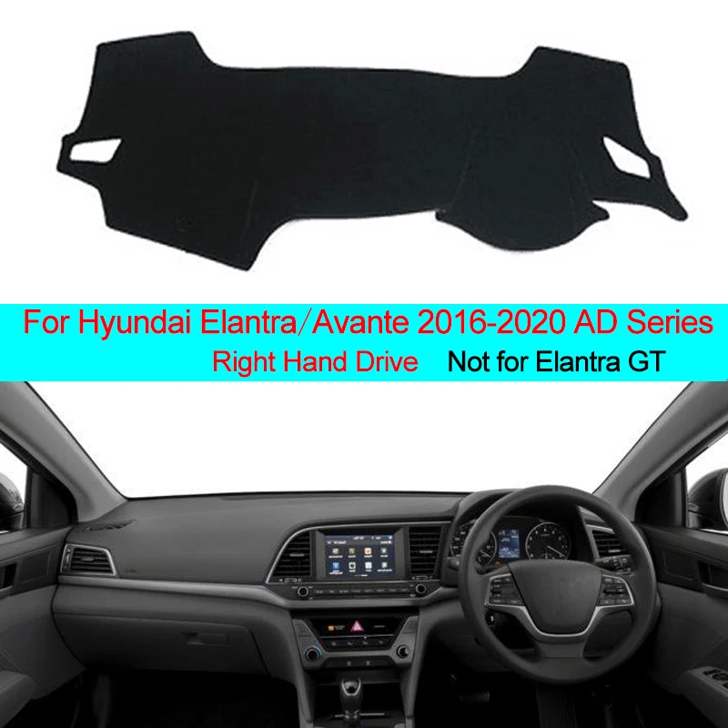 2 Layers Car Dashboard Cover Carpet Cape Dash Mat Dashboard Anti-UV For Hyundai Elantra Avante LHD RHD