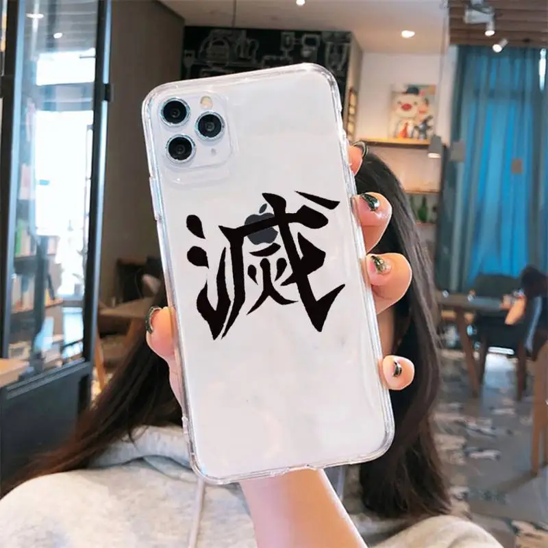 

Demon Slayer Kimetsu No Yaiba Phone Case Transparent soft For iphone 5 6 7 8 11 12 s c se plus mini x xs xr pro max cover shell