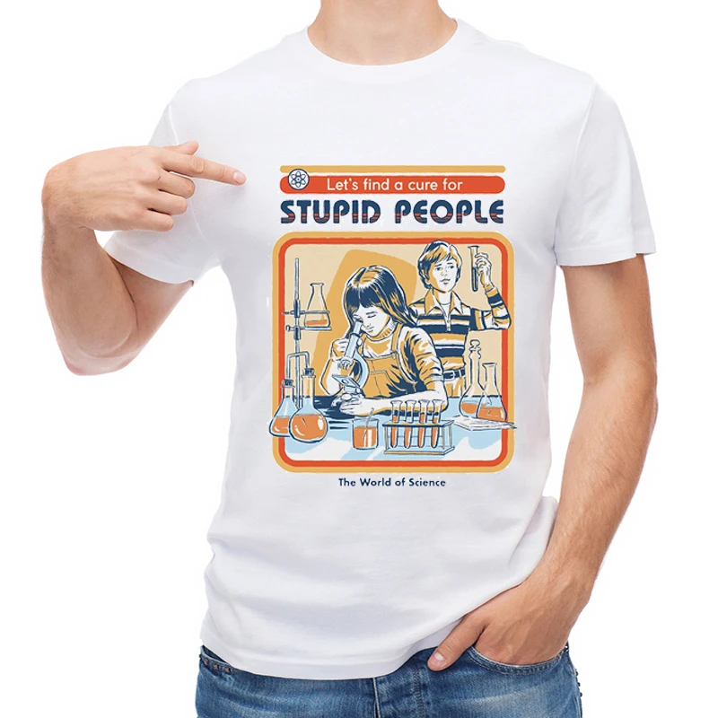 

TEEHUB Hipster A Cure For Stupid People Printed Men T Shirt Fashion Funny T-shirt Short Sleeve O-Neck Tops Cool Tees