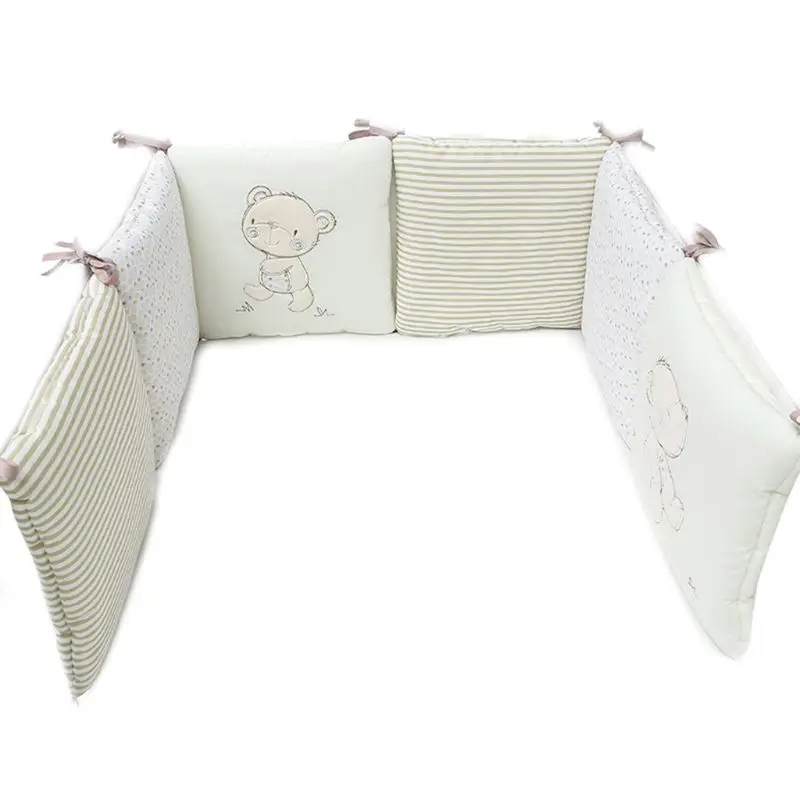 

F62D 6 Pcs Toddler Baby Crib Bumpers Pads Universal Infant Cot Breathable Safety Cotton Bed Protector Free Combination Bedding