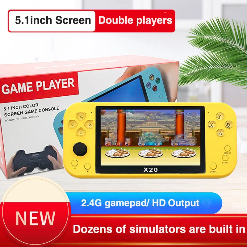 

X20 5.1 big screen rocker handheld game players embedded 8g hanheld game support console wireless/wired gamepads Genuine