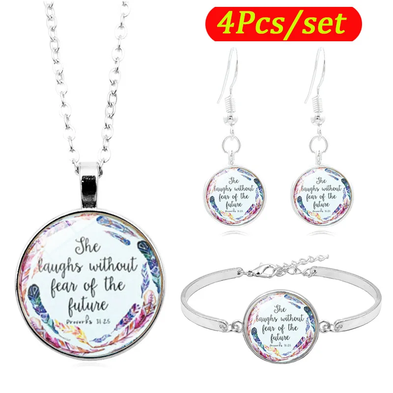 Модные женские ювелирные наборы ожерелье браслет и серьги из стекла с кабошоном