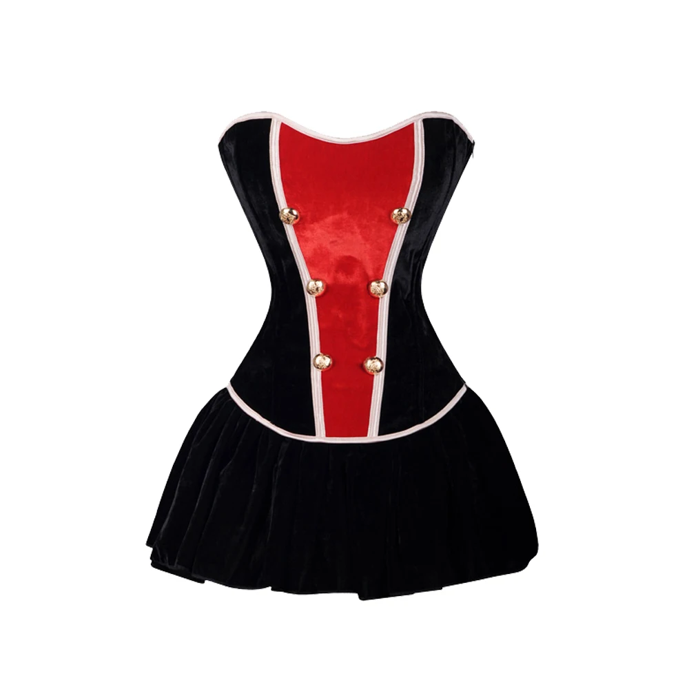 Женское платье танцор Burlesque сексуальное на Хэллоуин бюстье корсет мини юбка