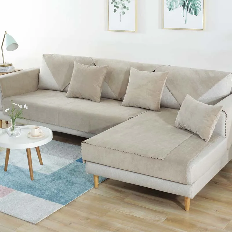 khaki Pet Dogs царапины матрас на диване Settee Slipcover мебель протектор коврик ткань зимний длинный диван полотенца чехлы - Цвет: khaki