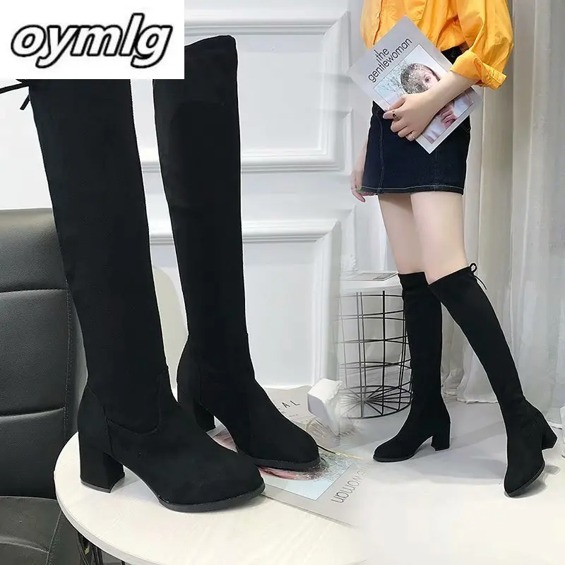 Женские повседневные Сапоги выше колена зимние женские сапоги с круглым носком
