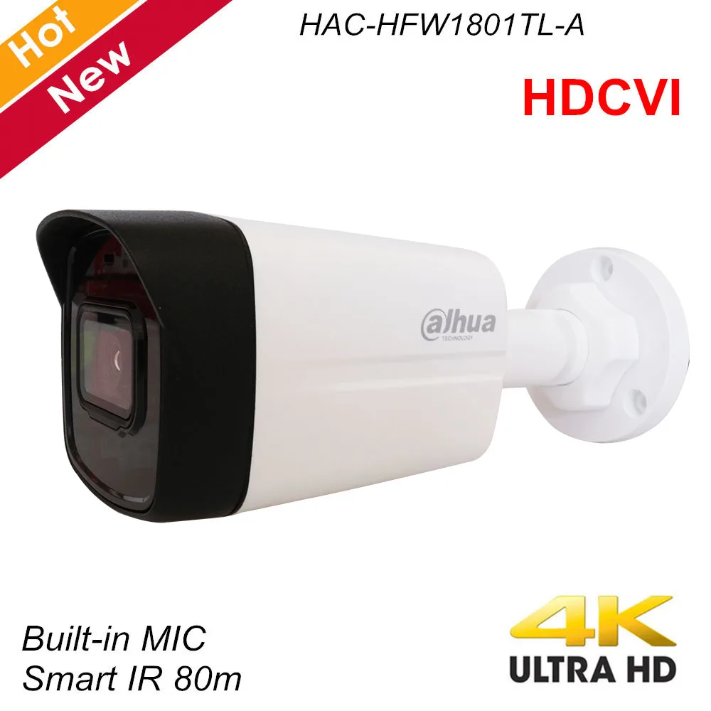 Dahua Lite Plus Series 4K HDCVI камера IR Bullet Встроенный микрофон 80m IP67 безопасности HAC HFW1801TL