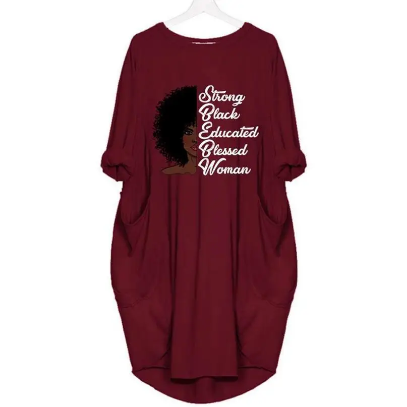 

Strong Black Educated Blessed Woman Custom Color Graphics Letters Print T-Shirt For Women T-Shirt Female Top Plus Size Tops