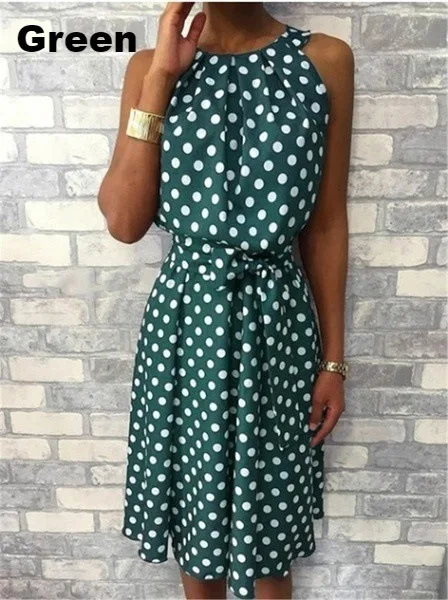

Summer Dot Print Vintage Tank Long Dress Women Plus Size Casual Maxi Dress Party Sexy Button Sleeveless Dress Designer