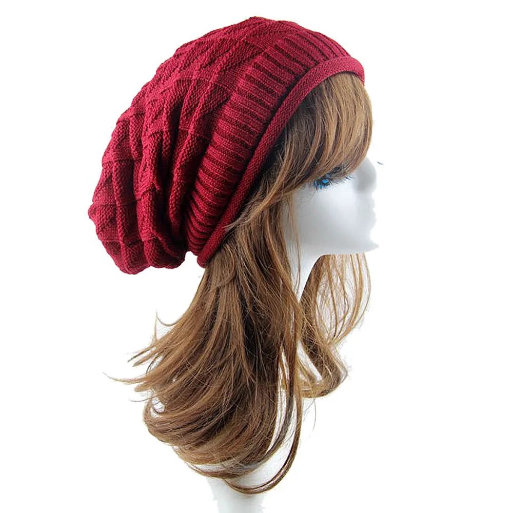 Корейская Стильная однотонная теплая вязаная шляпа со стразами шерстяная