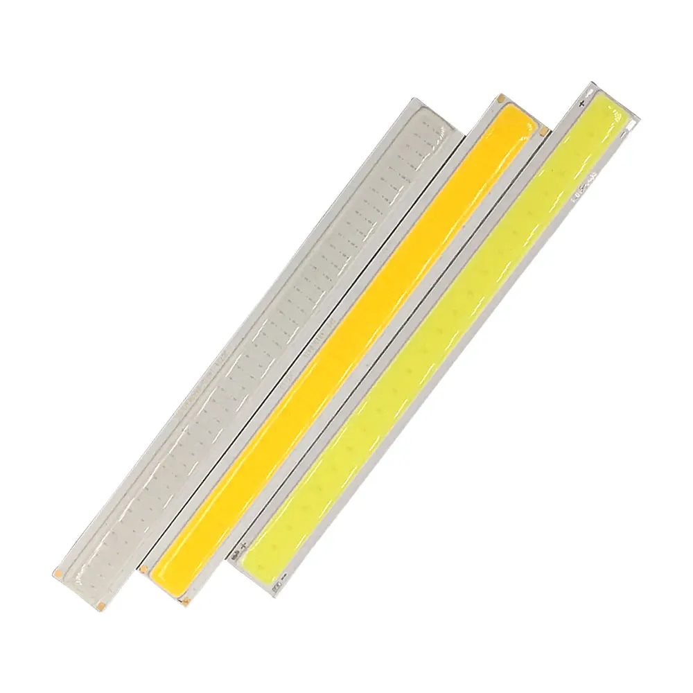 

100pcs Wholesale 140x15mm 12V 5W Strip COB LED Light Bar Cold Blue White Emitting Color for Car Decor DRL Lights Table Lamps DIY