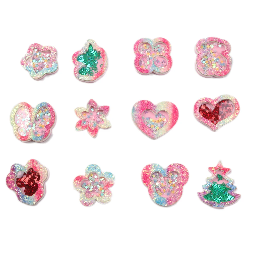 Милая Рождественская вспышка мигающие блестки жидкость зыбучий песок акриловая