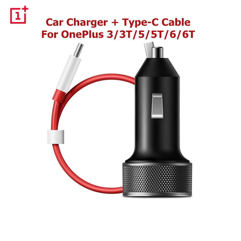 Официальное автомобильное зарядное устройство адаптер для Oneplus 6T 5T 3T Dash + 100 см Тип