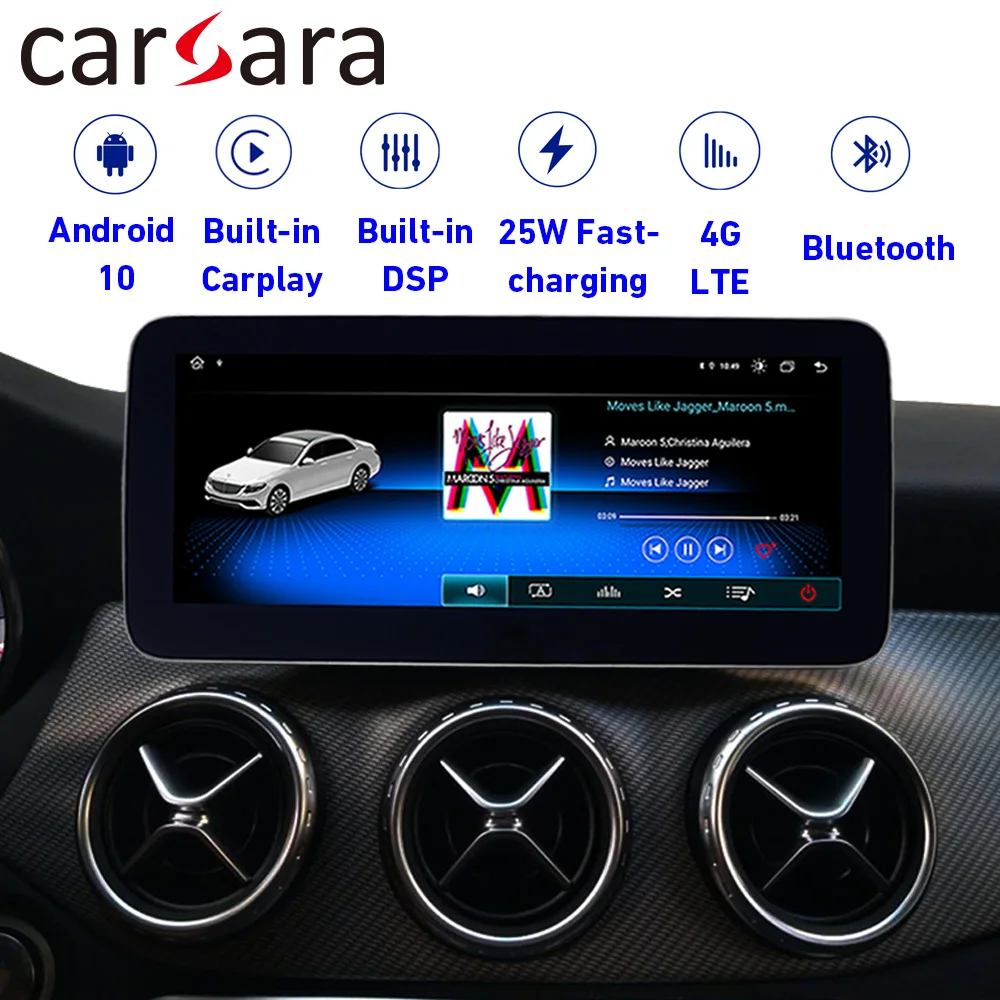 Android 10 4 + 64G Мультимедийный сенсорный экран для Benz GLA CLA A Class W176 дисплей NTG4.5 NTG5.0 Carplay