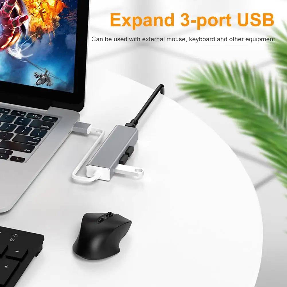 USB к RJ45 Ethernet адаптер Сетевая карта 3 порта 0 концентратор 10/100/1000 Мбит/с Lan