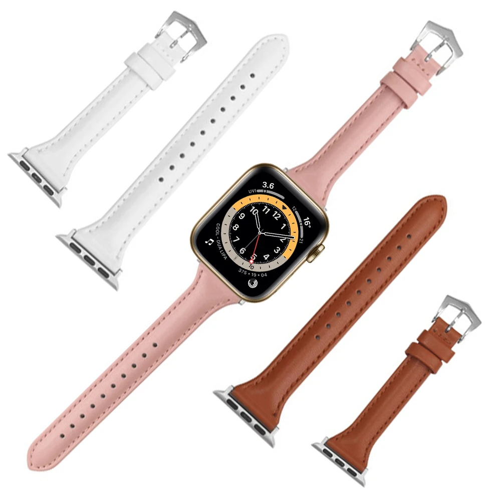 

Ремешок кожаный для Apple Watch 44 мм 40 мм, браслет для наручных часов Apple Watch Se Iwatch 6 5 4 3 42 мм 38 мм, для мужчин и женщин