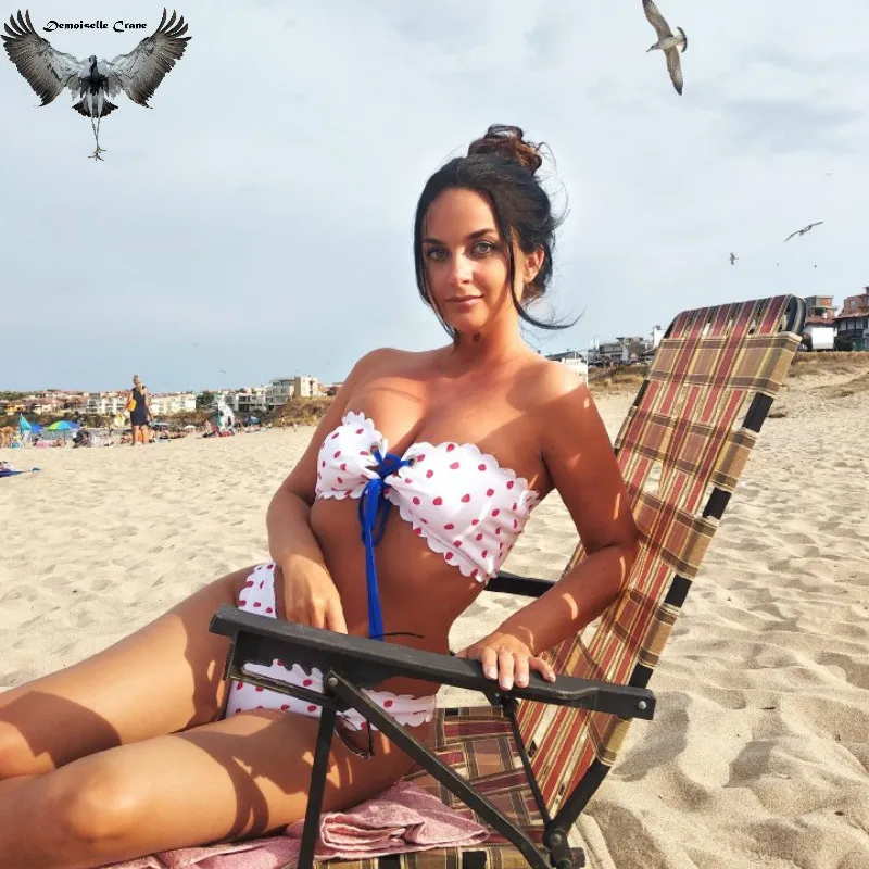 FX 2020 новинка в горошек сексуальное бикини для женщин бандо пуш-ап купальник