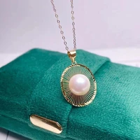 shilovem 18k yellow gold natural freshwater pearls pendants fine jewelry women trendy plant no necklace gift new mymz8 8 56696z