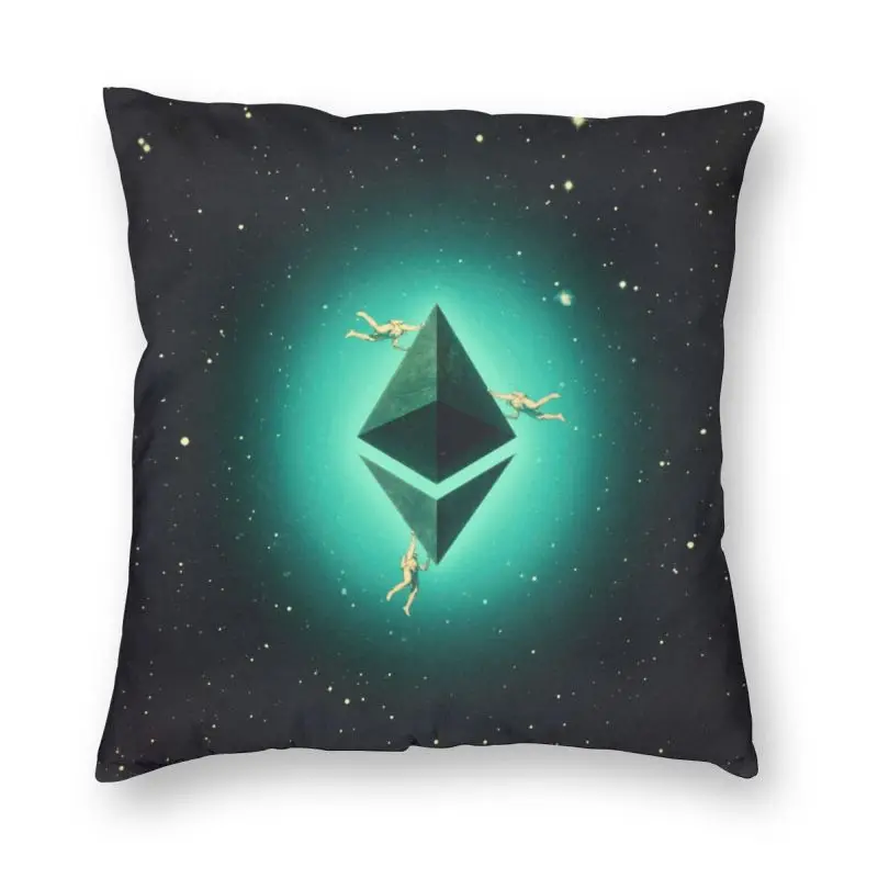 

Crypto Ethereum Hodl Pillow Cover Decoration Blockchain Cryptocurrency Miner Cushion Cover Throw Pillow for Living Room Printing