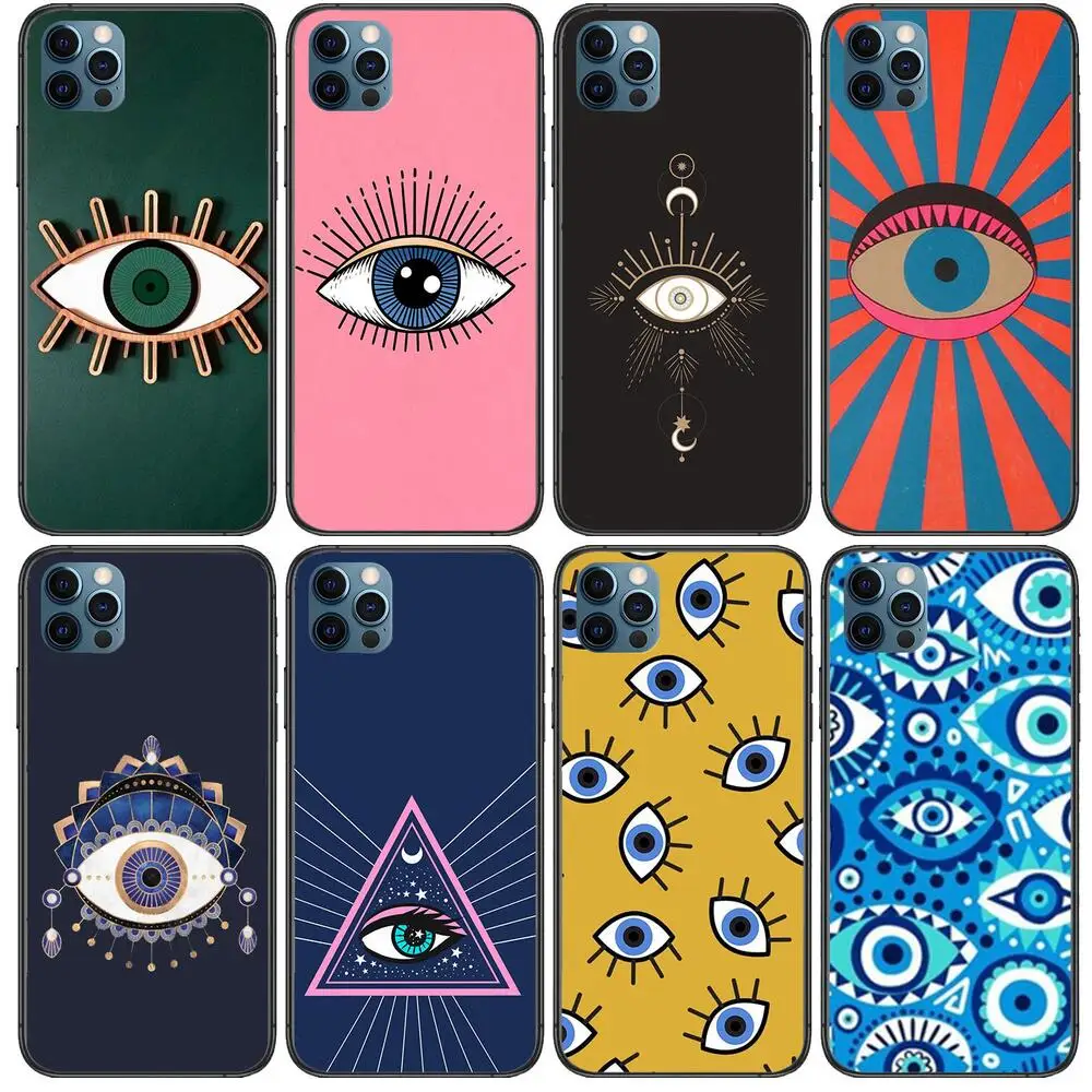 

Evil Eye Anime Phone Cases cover For iphone 11 Pro Max case 12 8 7 6 S XR PLUS X XS SE 2020 mini mobile cell shell funda bag
