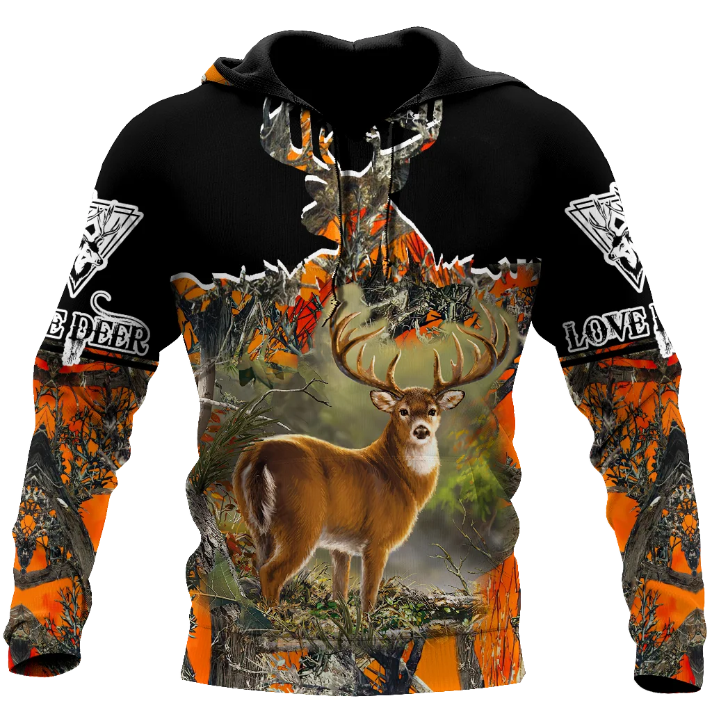 

New Maple Leaf Camouflage 3D Hoodie Men's Women's Outdoor Deer Pattern Camping Hunting Unisex Hooded Jacket Top/zipper 37