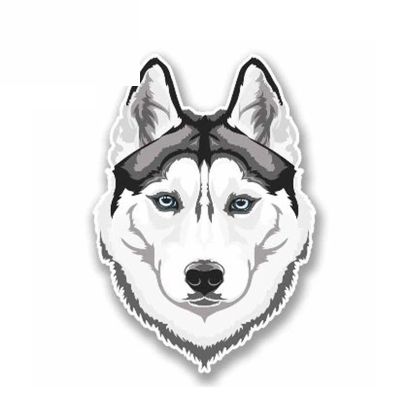 

Dawasaru Car Sticker White Husky Wolf Vinyl Sticker Laptop Travel Luggage Siberian Husky Car Styling Accessories 13cm X 10cm