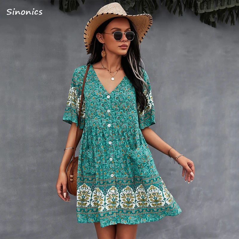 Женское платье с высокой талией повседневное элегантное V образным вырезом и