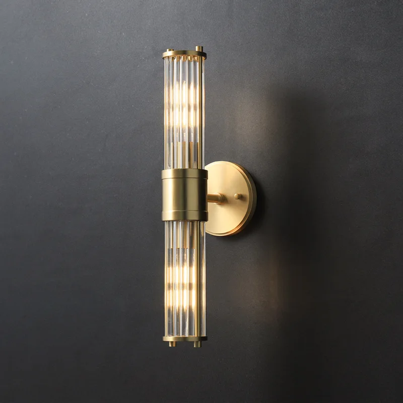 

Postmodern Living Room Wall Lamp Mirror Front Lamp Nordic Designer Model Room Bedroom Bedside Decoration Copper Wall Lamp