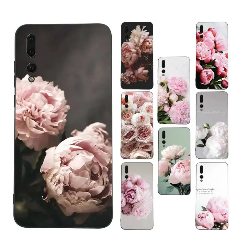 

Peonies beautiful flower Phone Case Soft Silicone Case For Huawei P 30lite p30 20pro p40lite P30