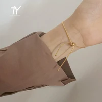 minimalist gold color pull titanium steel bracelets for woman new korean fashion jewelry girls indelible accessories bracelet