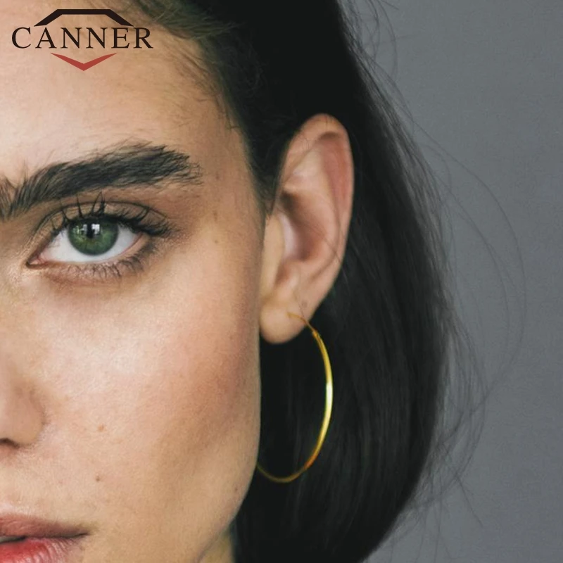 Серьги кольца женские из серебра 925 пробы 50 мм|Серьги-кольца| |