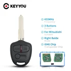 KEYYOU Автомобильный Дистанционный ключ для MITSUBISHI Outlander Pajero Triton ASX Lancer Shogun MIT8 MIT11 Blade 23 кнопки 433 МГц