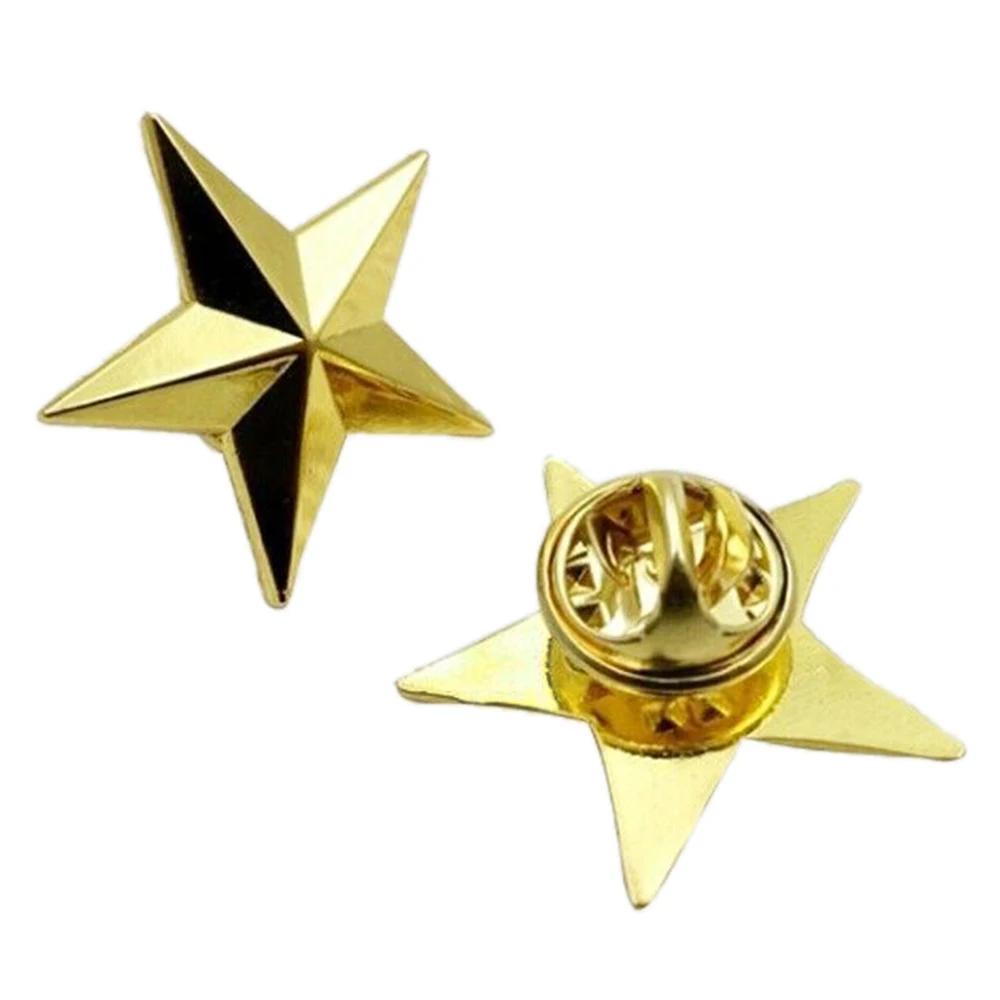 PAIR WW2 US ARMY ONE STAR BRIGADIER GENERAL RANK INSIGNIA PIN BADGES GOLD |