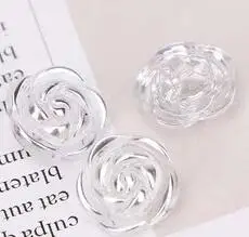 10pcs 10pcs Crystal Buttons Candy Color Gold Edge Clear Rose Flower Acrylic Buttons for Decoration Handmade Craft Sewing Accessories - Цвет: 10pcs