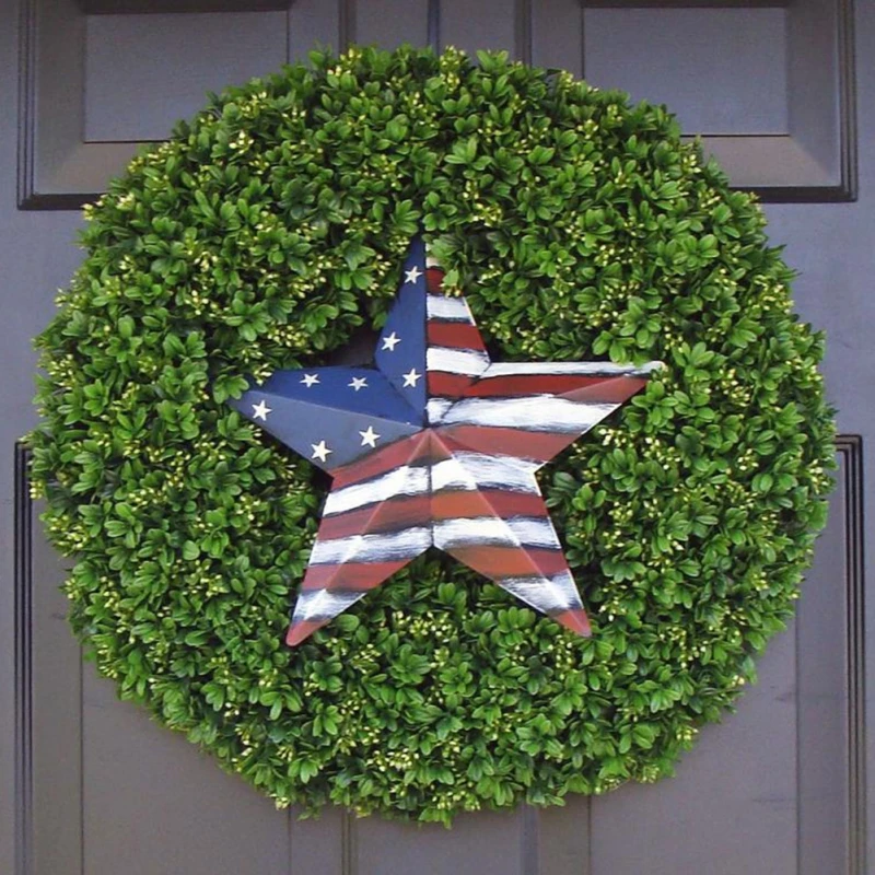 

Patriotic Wreath American Independence Day Wreath Handmade Memorial Day Wreath Decoration Front Door Wall Home Decoration