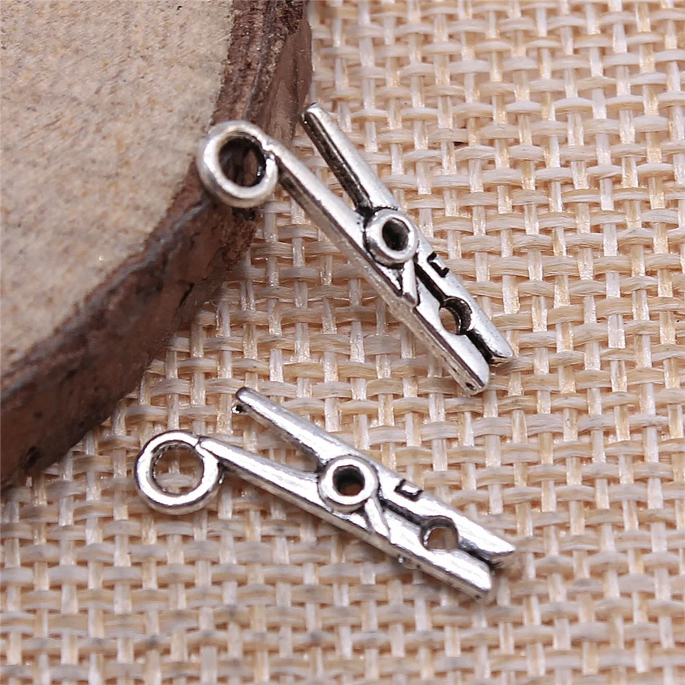 

WYSIWYG 20pcs 18x8mm Laundry Clip Charms Antique Silver Color Pendant Charms For Jewelry Making Jewelry Findings