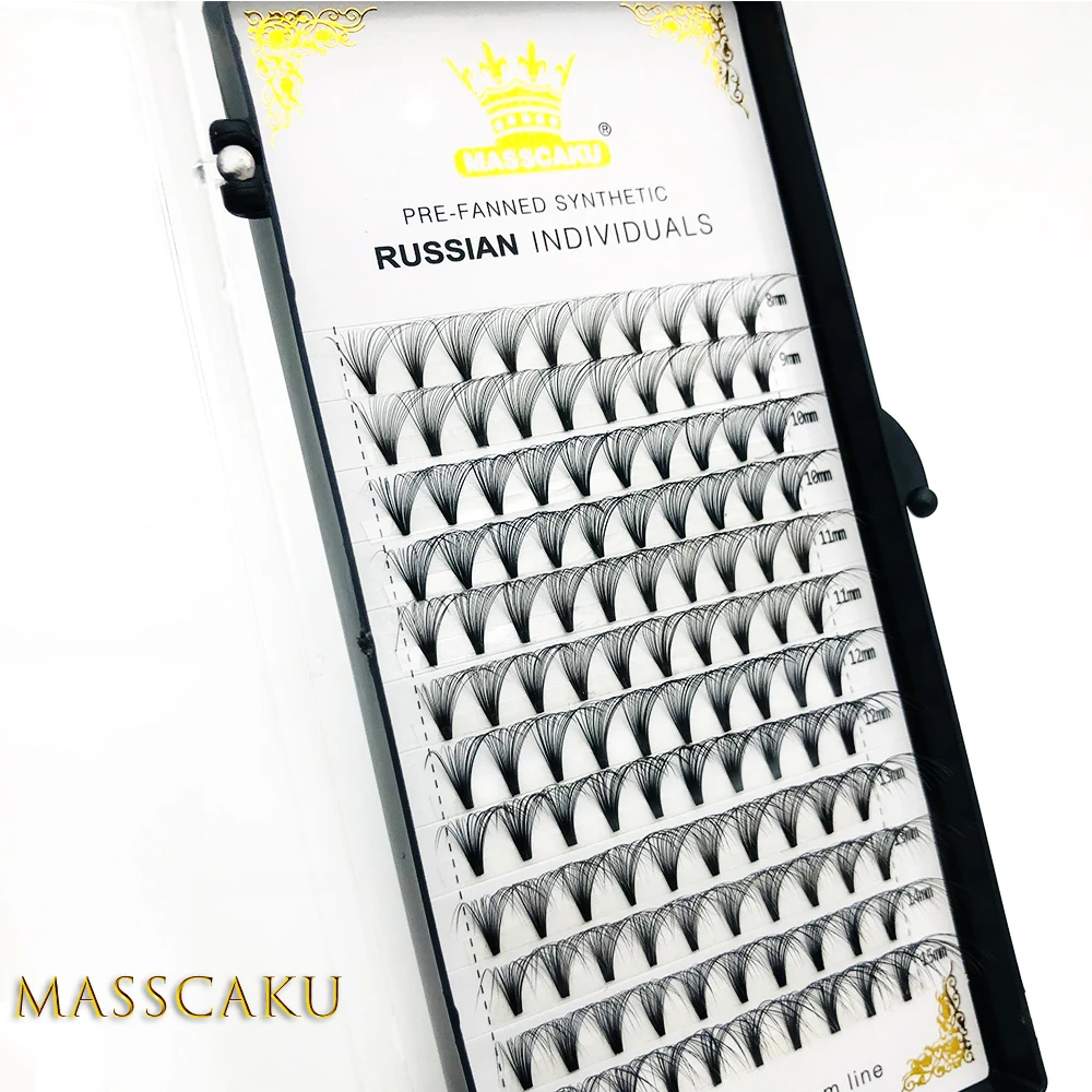 MASSCAKU накладные ресницы для макияжа Maquillaje 1 чехол готовые вееры высокое качество